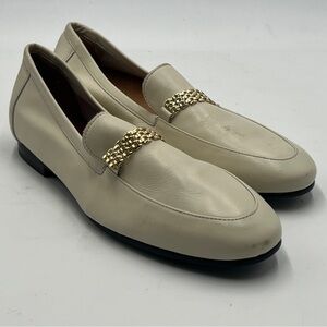 Vionic Beige Loafers with Gold Accent